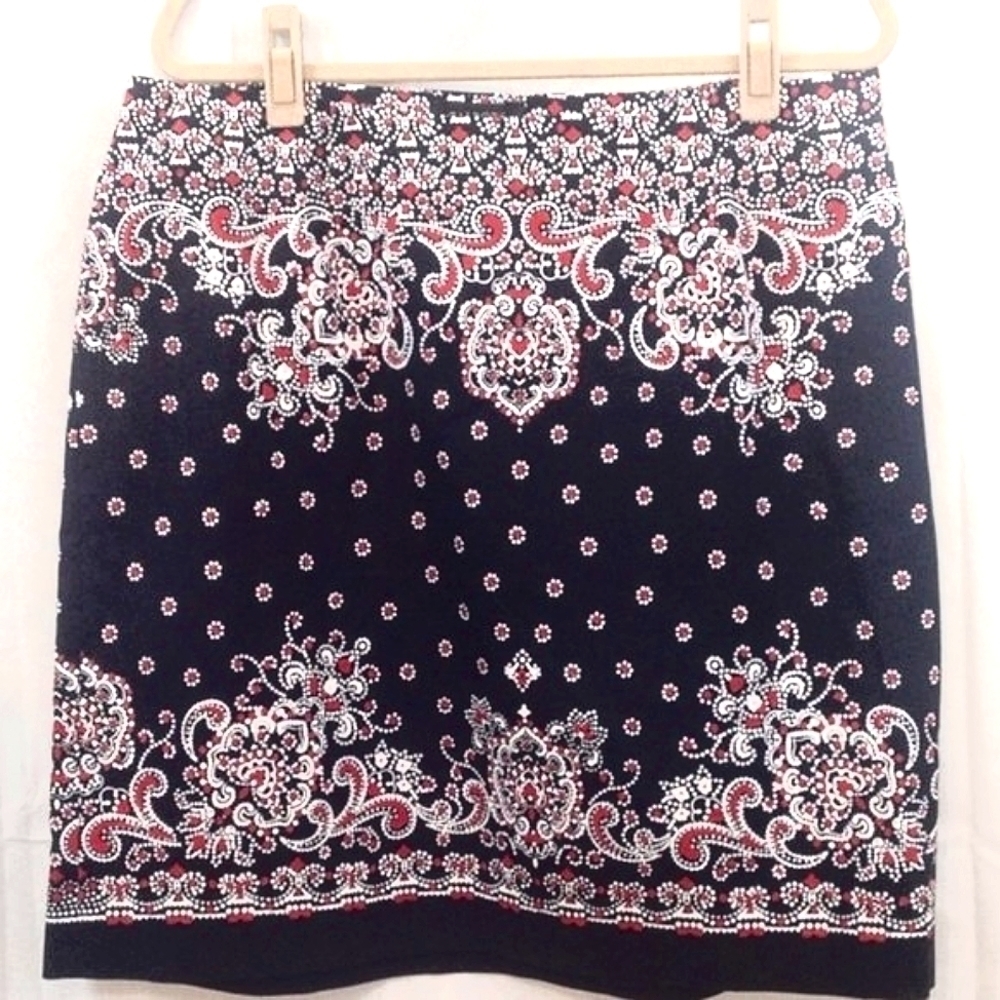 Talbots A-Line Skirt - Bandanna  red white and blue patriotic